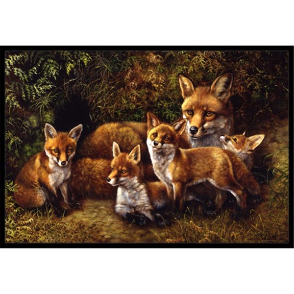 Micasa Fox Family Foxes by Daphne Baxter Indoor or Outdoor Mat, 18 x 27 MI55744